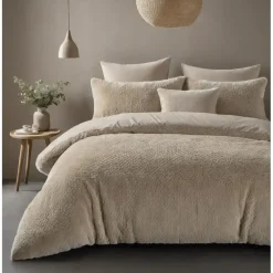 Dekbedovertrek Fur Teddy 140x220 – Fluweelzacht & Knus Design – Taupe