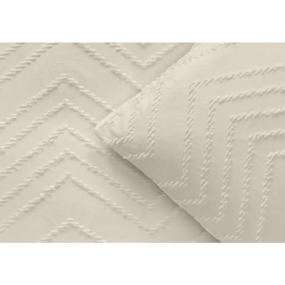 Dekbedovertrek Juliette tufted - zand - 140x220 cm