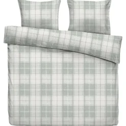 Dekbedovertrek Laurens - off-white/groen - 240x200/220 cm