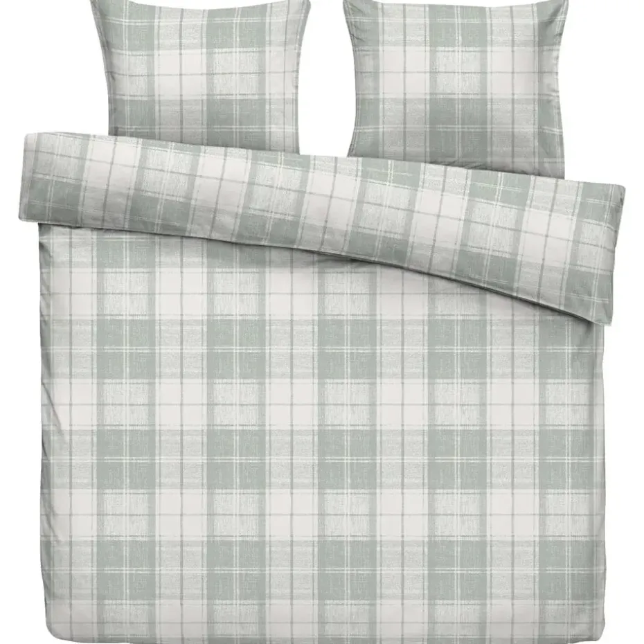 Dekbedovertrek Laurens - off-white/groen - 240x200/220 cm