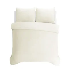 Dekbedovertrek Leaves 200x200 – Fluweelzacht Uni Design – Crème