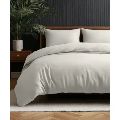 Dekbedovertrek Leaves 200x200 – Fluweelzacht Uni Design – Crème