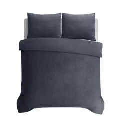 Dekbedovertrek Leaves 200x200 – Fluweelzacht Uni Design – Antraciet