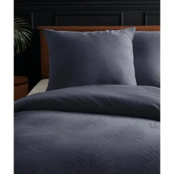 Dekbedovertrek Leaves 200x200 – Fluweelzacht Uni Design – Antraciet