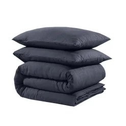 Dekbedovertrek Leaves 200x200 – Fluweelzacht Uni Design – Antraciet