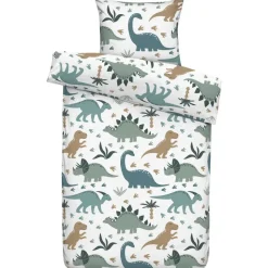 Dekbedovertrek Luut - wit/groen - 140x200/220 cm