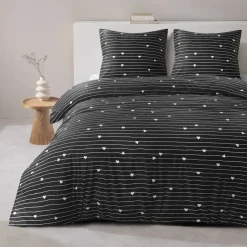 Dekbedovertrek Milou - zwart/wit - 240x220 cm