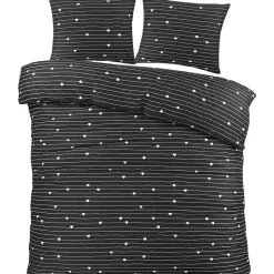 Dekbedovertrek Milou - zwart/wit - 240x220 cm