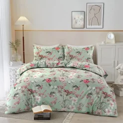 Dekbedovertrek Norah - groen - 200x200/220 cm