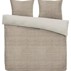 Dekbedovertrek Pluch Lines - zand - 200x220 cm