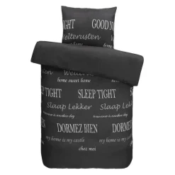 Dekbedovertrek Slaap Lekker - zwart - 140x200 cm
