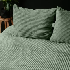 Dekbedovertrek Teddy Rib 140x220 – Fluweelzacht & Knus Design - Groen