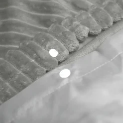 Dekbedovertrek Teddy Rib 240x220 – Fluweelzacht & Knus Design - Grijs