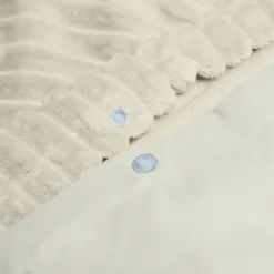 Dekbedovertrek Teddy Rib 140x220 – Fluweelzacht & Knus Design - Beige