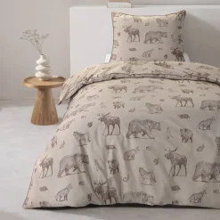 Dekbedovertrek Thomas - zand - 140x200 cm