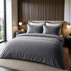 Dekbedovertrek Velvet Cartier 240x220 – Fluweelzacht Uni Design – Antraciet