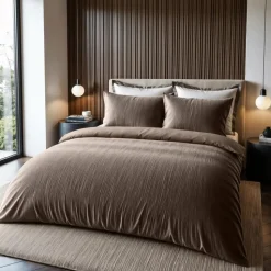 Dekbedovertrek Velvet Cartier 240x220 – Fluweelzacht Uni Design – Taupe