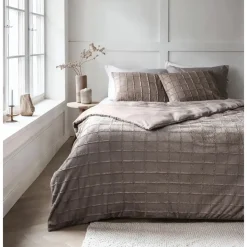 Dekbedovertrek 240x220 – Furry Check Design & Zacht Warm Fleece
