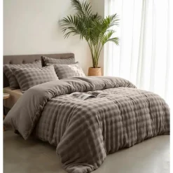 Dekbedovertrek 140x220 – Pompom Design & Warm Flanel Fleece - Taupe