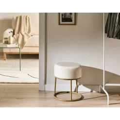 DELCO - Hocker - Off-white - Fluweel