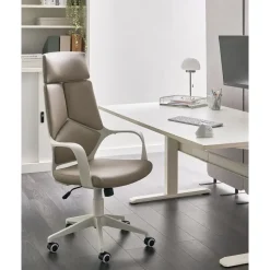 DELIGHT - Bureaustoel - Taupe - Kunstleer