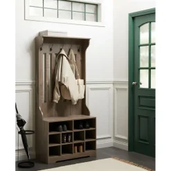 DENILIQUIM - Schoenenkast - Donkerbruin - Hout