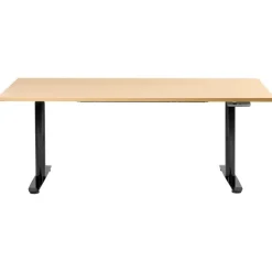 DESTINAS - Elektr bureau - Zwart/Lichtbruin - 180 x 72 cm - Vezelplaat