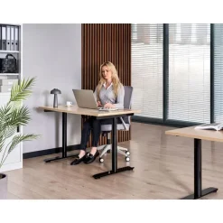 DESTINAS - Sta-bureau - Zwart/Lichtbruin - 120 x 72 cm - Vezelplaat