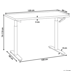 DESTINAS - Sta-bureau - Zwart/Lichtbruin - 120 x 72 cm - Vezelplaat