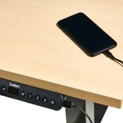 DESTINES - Elektr bureau - Zwart/Lichtbruin - 180 x 72 cm - Vezelplaat