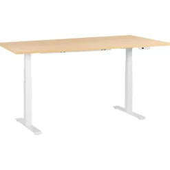 DESTINES - Elektr bureau - Wit/Lichtbruin - 180 x 72 cm - Vezelplaat