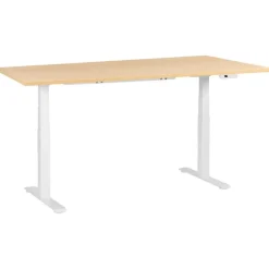 DESTINES - Elektr bureau - Wit/Lichtbruin - 180 x 72 cm - Vezelplaat