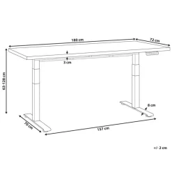 DESTINES - Elektr bureau - Wit/Lichtbruin - 180 x 72 cm - Vezelplaat