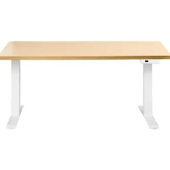 DESTINES - Elektr bureau - Wit/Lichtbruin - 160 x 72 cm - Vezelplaat