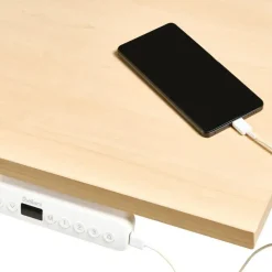 DESTINES - Elektr bureau - Wit/Lichtbruin - 160 x 72 cm - Vezelplaat