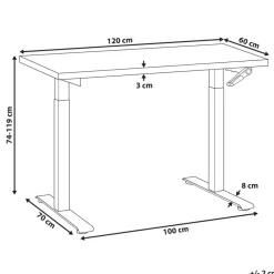 DESTINES - Sta-bureau - Zwart/Lichtbruin - 120 x 72 cm - Vezelplaat
