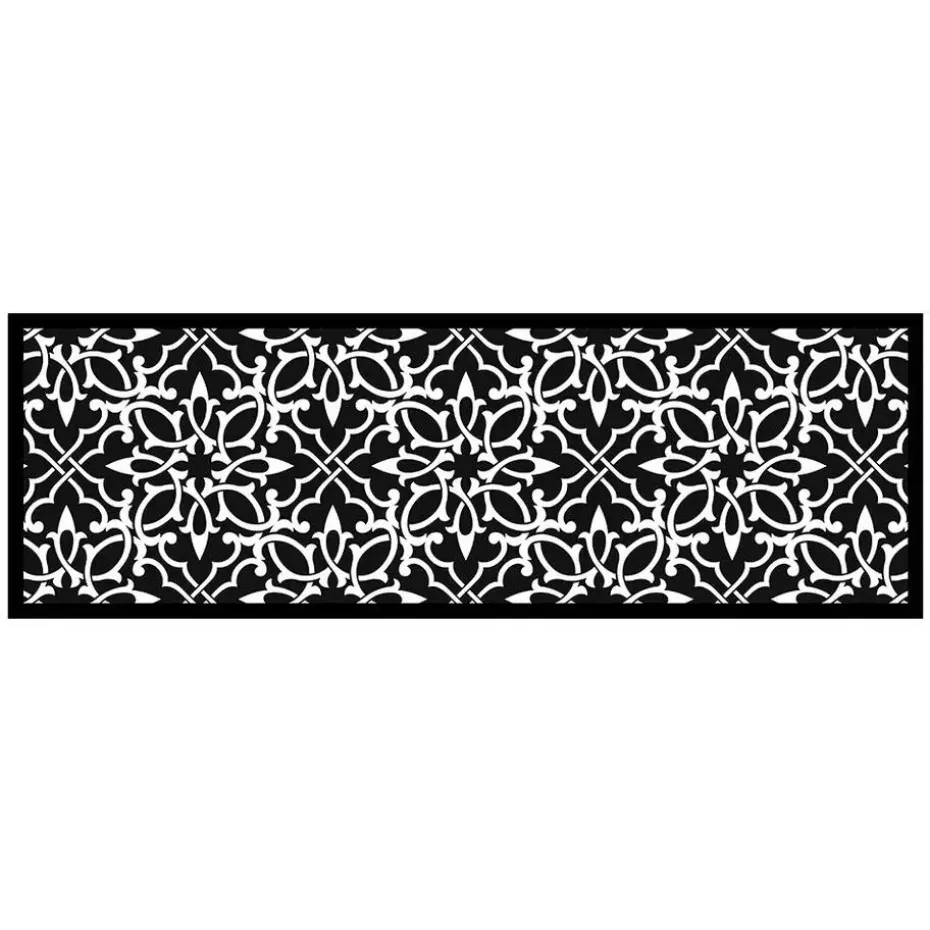 Deurmat Ornament Pattern antraciet - 50x150 cm