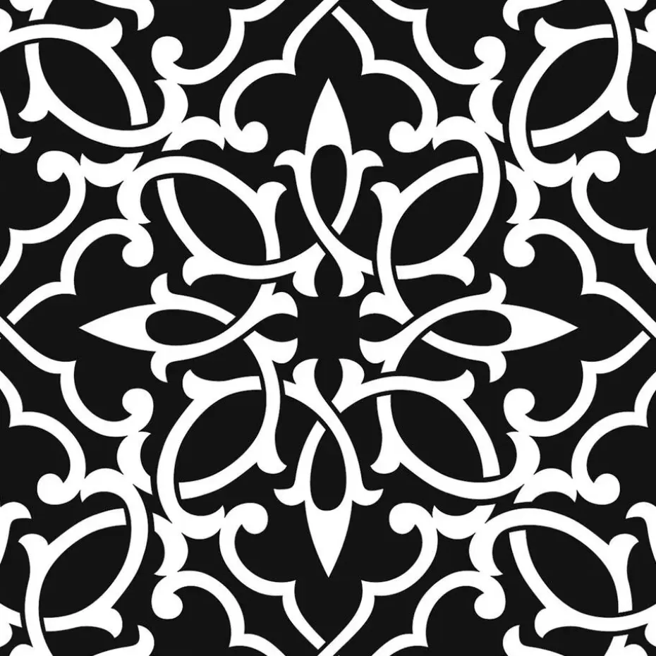 Deurmat Ornament Pattern antraciet - 50x150 cm