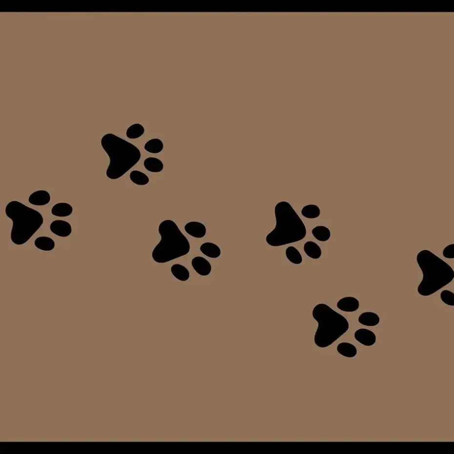 Deurmat Paw Print beige - 50x150 cm