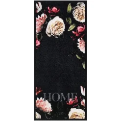 Deurmat Pink Roses antraciet - 66x120 cm