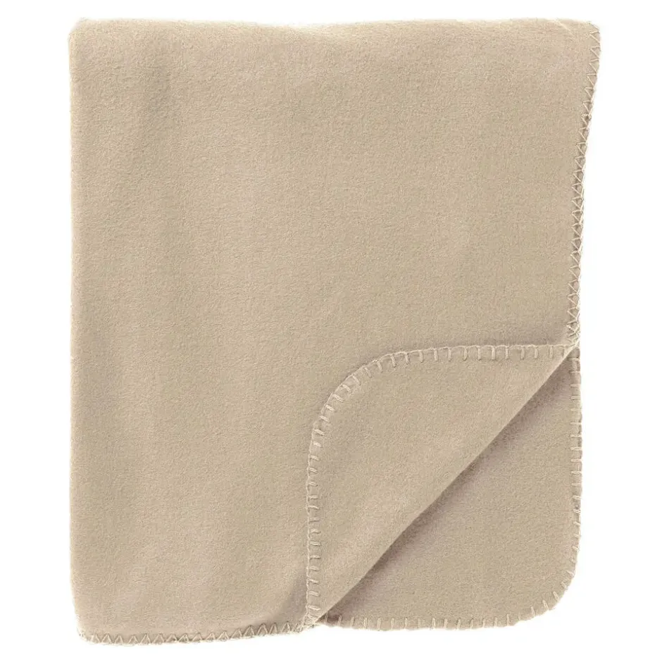 DEX - plaid 130x160 cm - fleece deken - zacht en dun - Semolina - beige