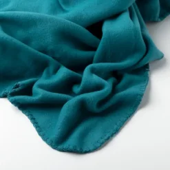 DEX - plaid 130x160 cm - fleece deken - zacht en dun - Deep Lake - blauw