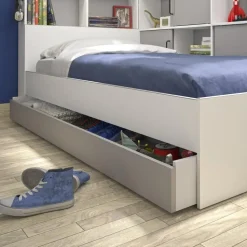 Diagone Bed Erwan - Opbergruimte - 90x200cm - Grijs/Wit