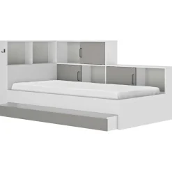 Diagone Bed Erwan - Opbergruimte - 90x200cm - Grijs/Wit