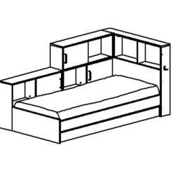 Diagone Bed Erwan - Opbergruimte - 90x200cm - Grijs/Wit