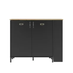 Diagone Draaibare bar Manchester - zwart/eikenlook