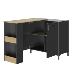 Diagone Draaibare bar Manchester - zwart/eikenlook