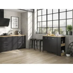 Diagone Draaibare bar Manchester - zwart/eikenlook