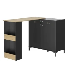 Diagone Draaibare bar Manchester - zwart/eikenlook