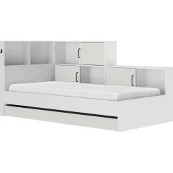 Diagone Tienerbed met bedlade en opbergruimte Erwan - 90 x 200 cm - Wit